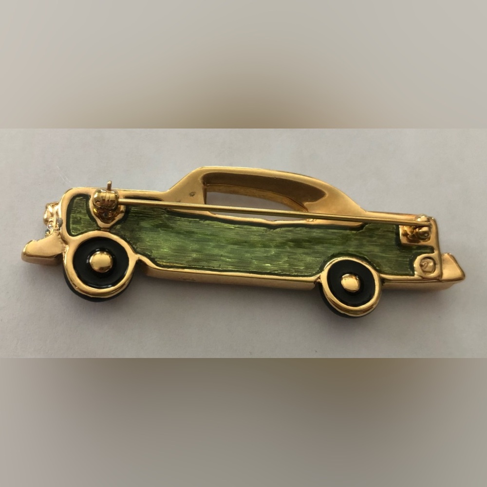 SWAROVSKI Blue '57 CHEVY Car Pin Brooch - Picture 2 of 2